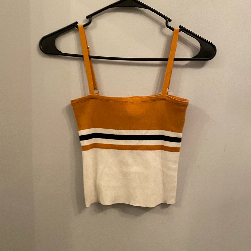 Sky and Sparrow Striped Cropped Top